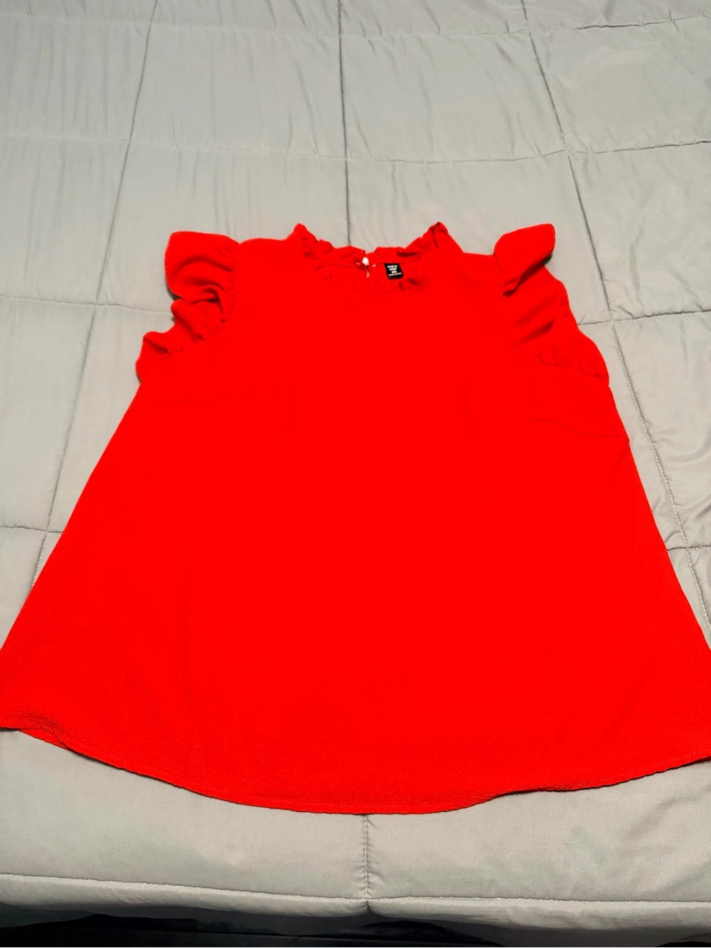 SHEIN Bright Red Ruffle Sleeve Blouse